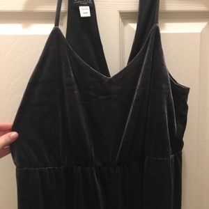 Grey velvet jumpsuit